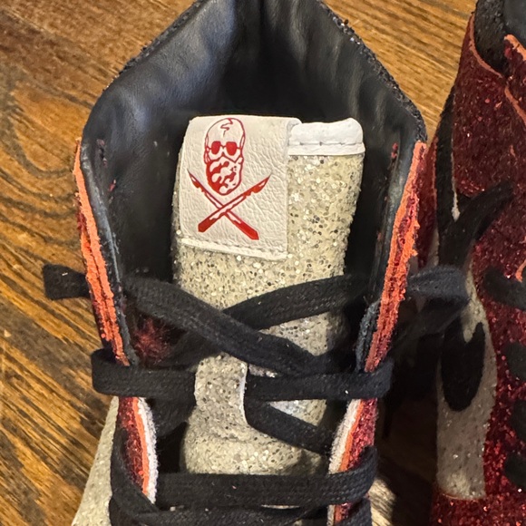 Nike Glitter Red and Silver High-Top Sneakers - Picture 5 of 5